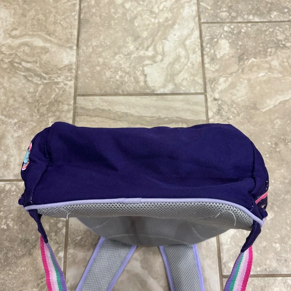 Pottery Barn Kids Galaxy Heart Backpack Purple Rainbow Straps 15 Inch